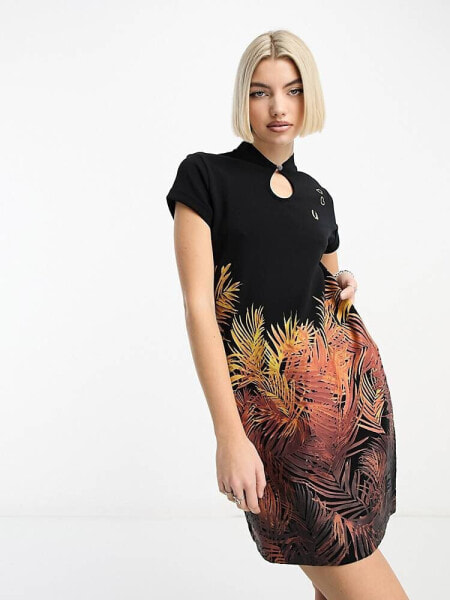 Fred Perry x Amy Winehouse palm print dress in black 