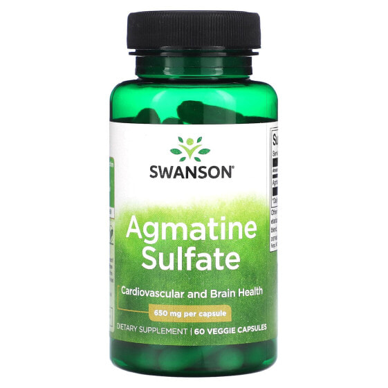 Витамин для спорта Swanson Agmatine Sulfate 650 мг, 60 капсул