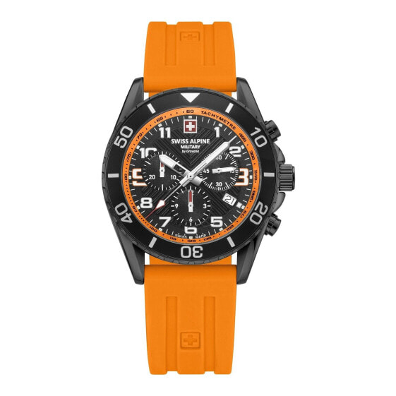 Swiss Alpine Military Herren Armbanduhr Chronograph Raptor orange 7029.9879