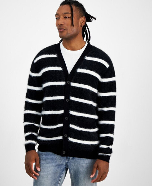 Men's Tyler Regular-Fit Striped Cardigan, Created for Macy's