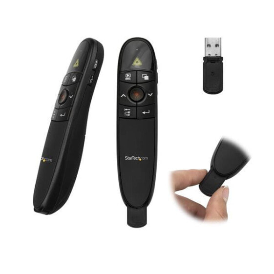 StarTech.com Wireless Presentation Remote with Red Laser Pointer - 90 ft. (27 m) - USB - 27 m - Black