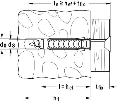 Дюбель расширительный Fischer SX 10 x 50 - нейлон - серый - 5 см - 1 см - 7 см - 6 мм