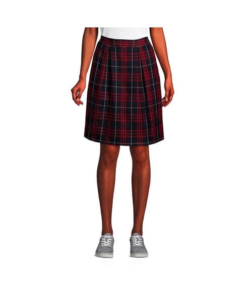 Women's School Uniform Plaid Pleated Skort Top of Knee