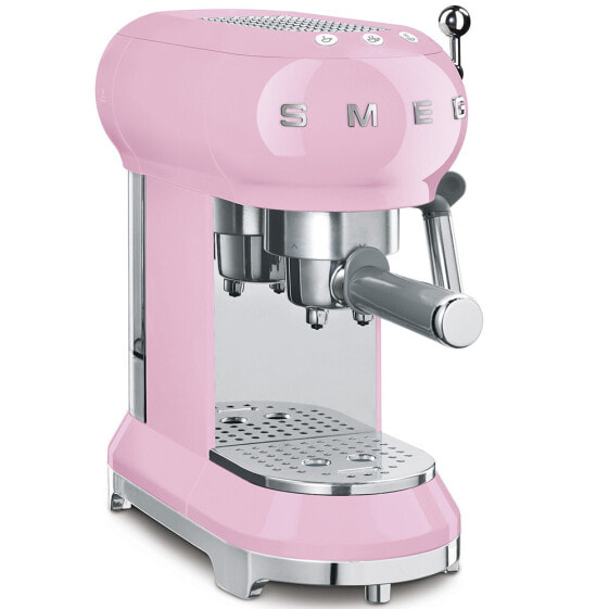 SMEG Espresso Coffee Machine Pink ECF01PKEU - Espresso machine - 1 L - Ground coffee - 1350 W - Pink