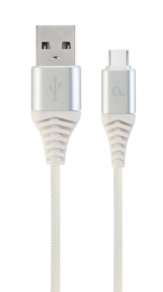 Разъем USB 2.0 Gembird CC-USB2B-AMCM-2M-BW2 - 2 м - USB A - USB C - 480 Мбит/с - Серебристый - Белый