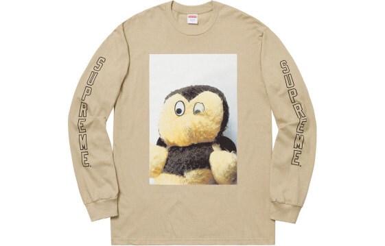 Supreme FW18 Mike Kelley AhhYouth! L/S Tee Clay 艺术家联名款 印花打底长袖T恤 男女同款 卡其色 送礼推荐 / Футболка Supreme FW18 Mike SUP-FW18-308