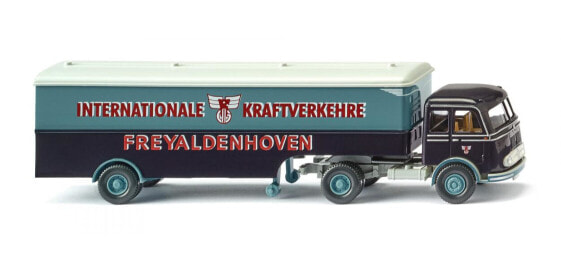 Wiking 051324 - Delivery truck model - Preassembled - 1:87 - Koffersattelzug (MB Pullman) - Any gender - "Freyaldenhoven"