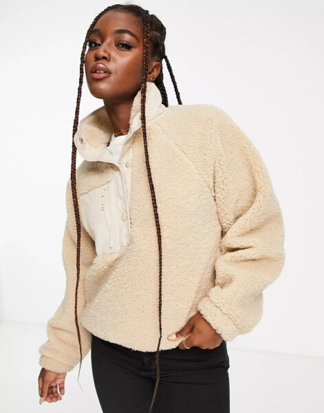 Cotton On Active sherpa sweatshirt in cream