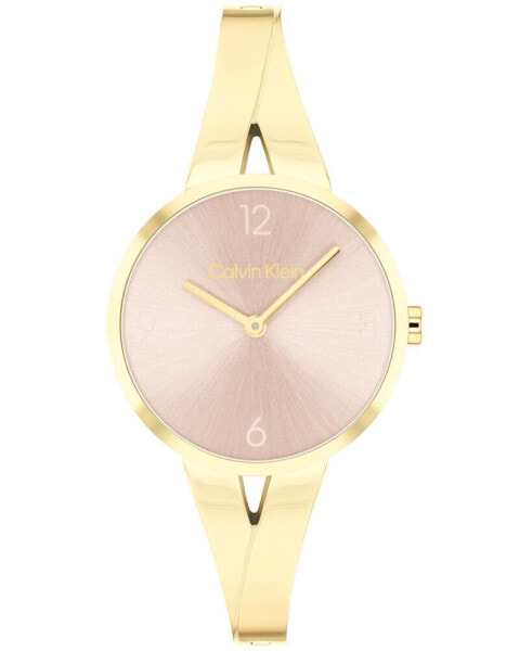 Women's Joyful Gold-Tone Stainless Steel Bangle Bracelet Watch 30mm