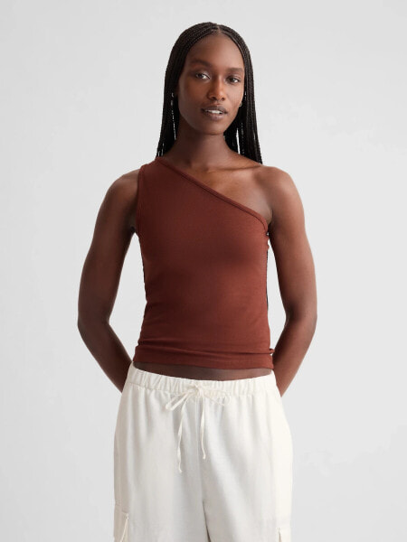 Modern One-Shoulder Cropped Tank Top