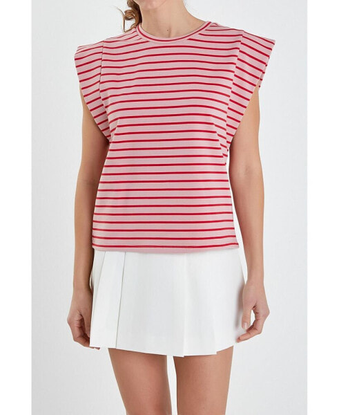 Women's Stripe Sleeveless T-shirt