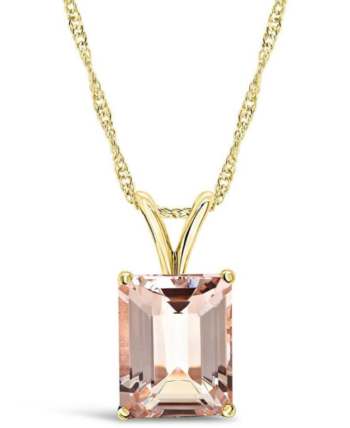 Morganite (3 ct. t.w.) Pendant Necklace in 14K Yellow Gold