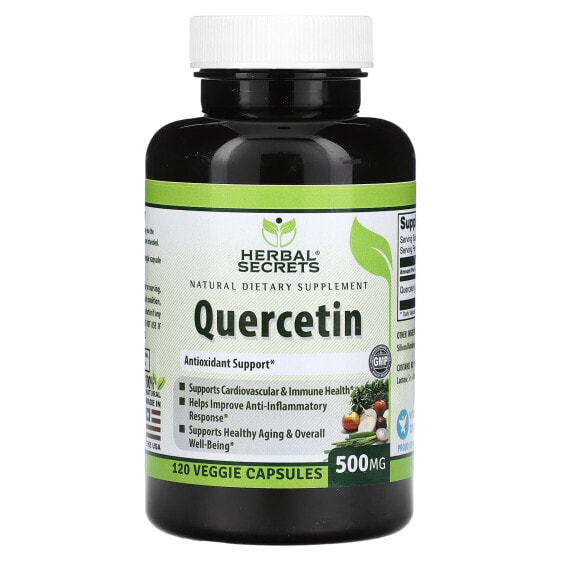 Биофлавоноиды Herbal Secrets Quercetin, 500 мг, 120 вегетарианских капсул