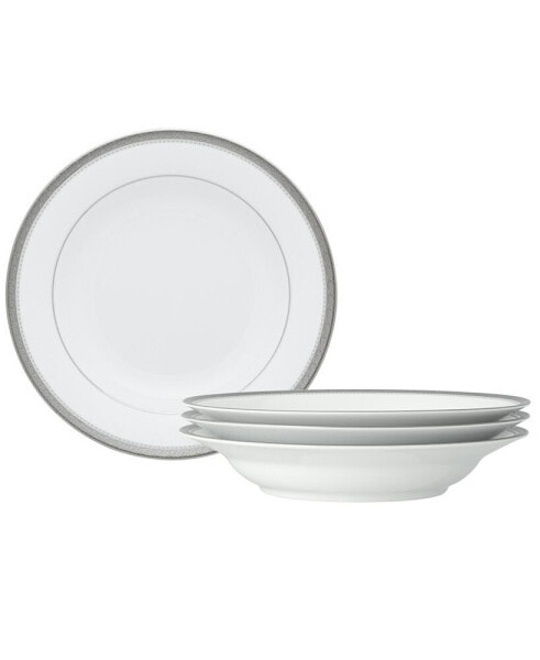 Посуда Noritake сервировочные тарелки Charlotta Platinum 4 шт. 27 унций, набор на 4 персоны