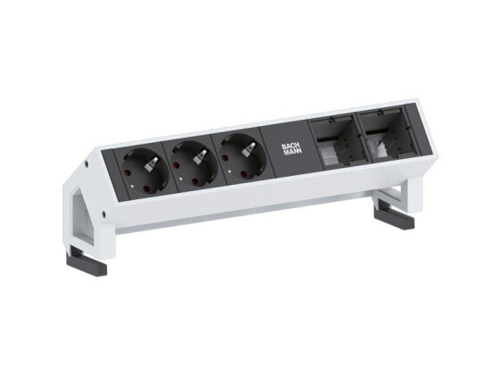 Bachmann Desk 2 - 0.2 m - Aluminium - Black - White - 3 AC outlet(s) - 1 pc(s)