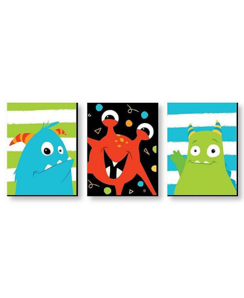 Monster Bash - Wall Art Room Decor - Gift Ideas - 7.5 x 10 inches - 3 Prints