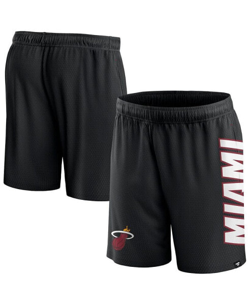 Men's Black Miami Heat Post Up Mesh Shorts