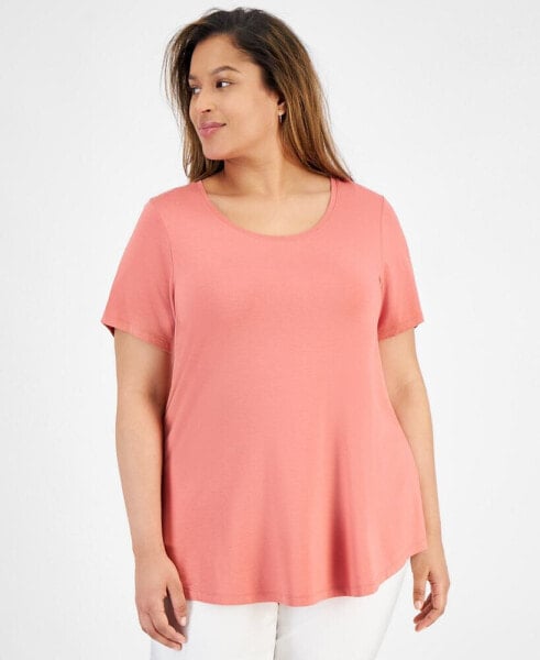 Plus Size Short-Sleeve Top, Created for Macy's