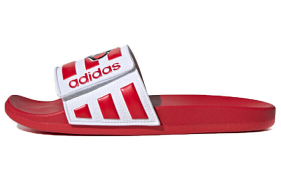 Шлепанцы Adidas neo Adilette Comfort Adj красно-белые.