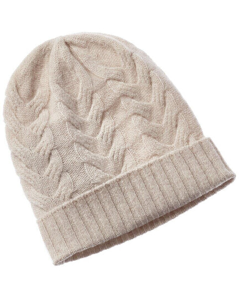 Hannah Rose Chunky Cable Cashmere Hat Women's Brown