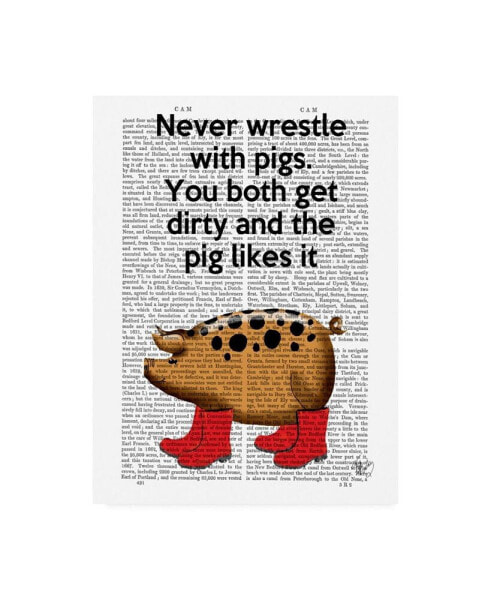 Fab Funky Never Wrestle with Pigs Canvas Art - 19.5" x 26"