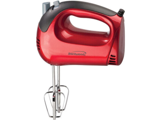 Brentwood Lightweight 5-Speed Electric Hand Mixer, Red HM-46