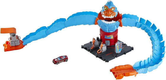 Hot Wheels HDR30 Gorilla Attack with 1 Car, Connectable to Other Sets, Set with Gas Station, Car Racing Track Toy for Children from 4 Years