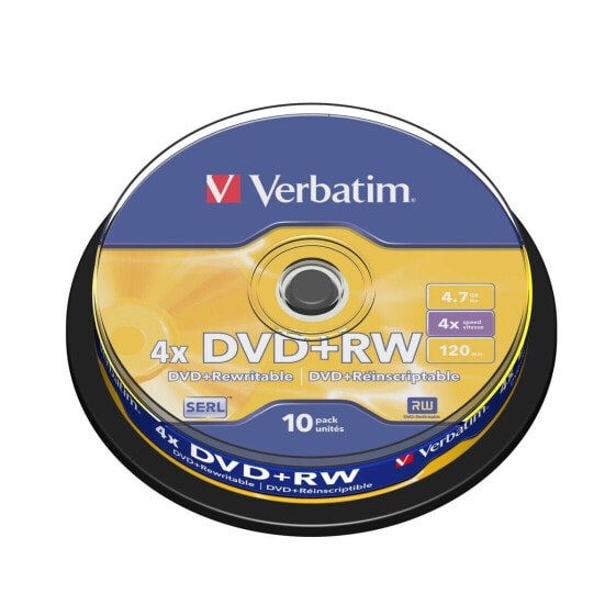 DVD-RW Verbatim 10 штук Чёрный 4,7 GB 4x (10 штук)