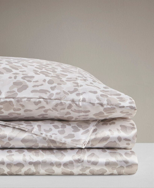 Printed Satin Sheet Set, King