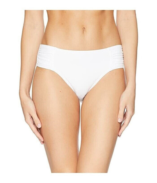 Tommy Bahama Womens 180182 High-waist Side-shirred Bikini Bottoms White Size S