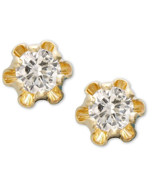 Children's 14k Gold Earrings, Diamond Stud (1/8 ct. t.w.)