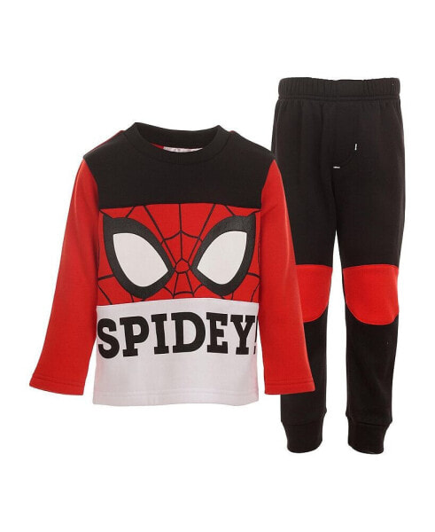 Toddler Boys Spider-Man Fleece Sweatshirt and Pants Outfit Set to (2T - 14-16)