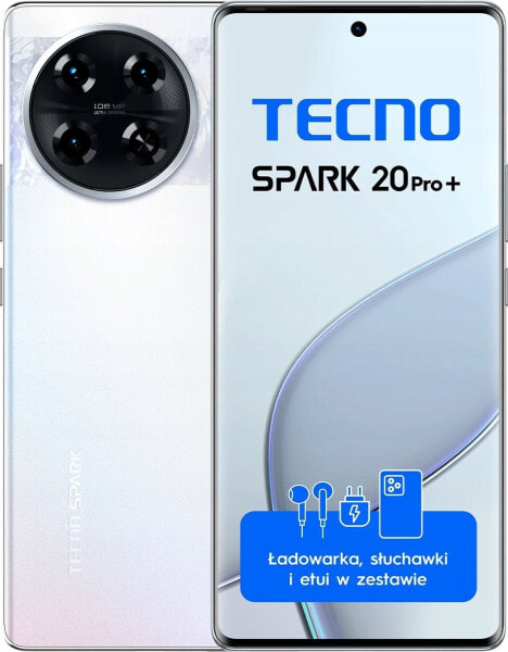 Smartfon Tecno Spark 20 Pro+ 8/256GB Biały (4894947019128)