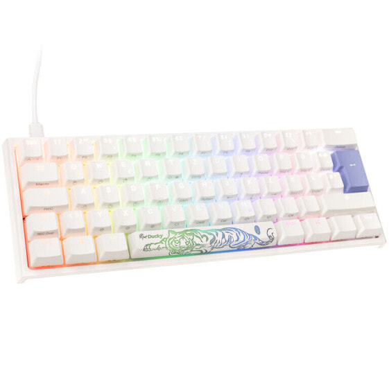 Ducky One 2 Pro Mini White Edition Gaming Tastatur, RGB LED - Cherry Silent Red