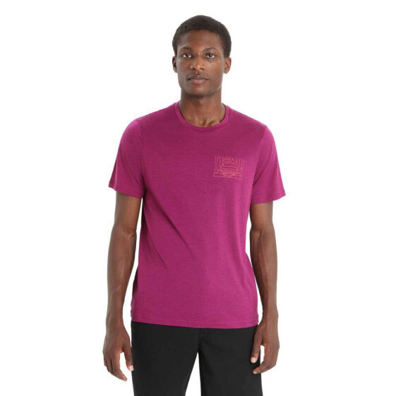 ICEBREAKER Tech Lite II Mountain Sunset short sleeve T-shirt