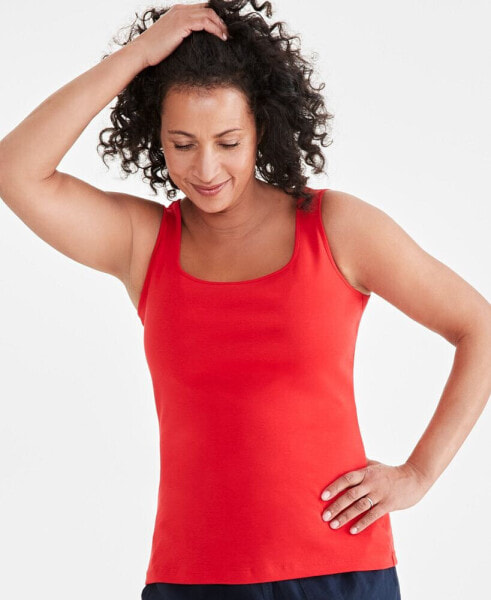 Women's Cotton Square-Neck Tank Top, Created for Macy's