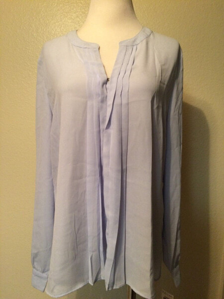 Блузка длинный рукав Maison Jules Pleat Front синяя размер L