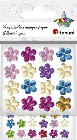 Titanum Kryształki samoprzylepne kwiatki mix kolorów 52szt