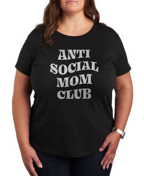 Trendy Plus Size Anti-Social Mom Club Graphic T-shirt