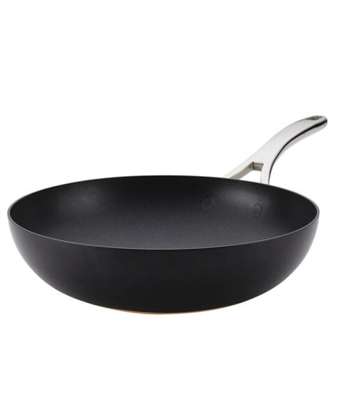 Nouvelle Copper Luxe Hard-Anodized Nonstick Stir Fry, 12", Onyx