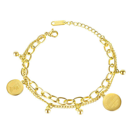 Браслет Troli VGS1134G Double Gold Plated with Pendants.