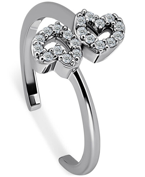 Кольцо Giani Bernini Double Heart CZ