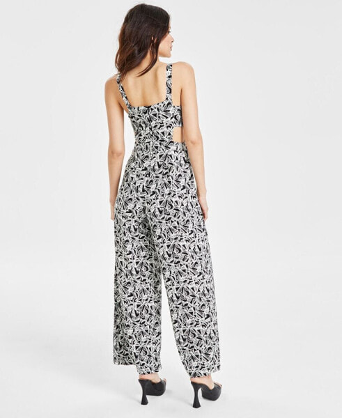 Women's Printed Cutout Jumpsuit, Created for Macy's