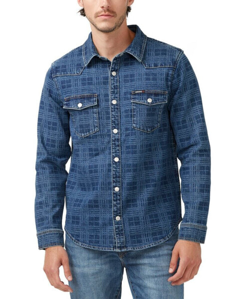 Men's Shane Indigo Long-Sleeve Button-Up Denim Shirt