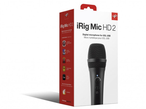 IK Multimedia iRig Mic HD 2 - Mobiltelefon/Smartphone-Mikrofon - 40 dB - 20 - 20000 Hz - 24 Bit - 96 kHz - 10 mV/Pa