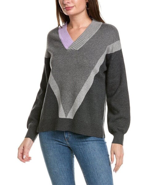 Ost Deep V-Neck Sweater Women's Grey Xs