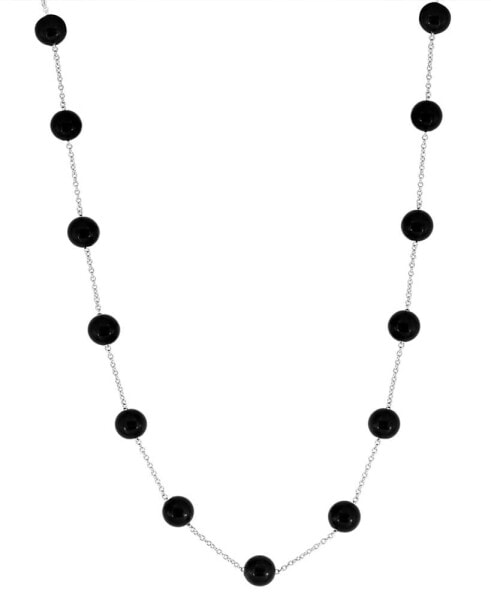 EFFY® Onyx Bead 18" Collar Necklace in Sterling Silver