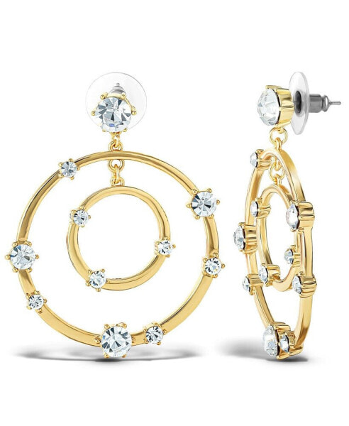 Women's Orbital Crystal Drop Earrings - Gold-Tone Hoop Earrings
