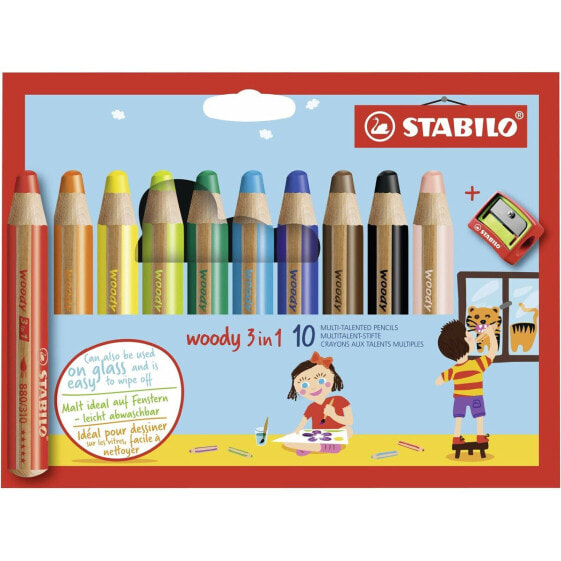 Colouring pencils Stabilo Woody 3-in-1 Multicolour