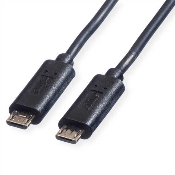 Кабель USB 2.0 для зарядки ROLINE Secomp - Micro B - Micro B - M/M 0.3м - 0.3 м - Micro-USB B - Micro-USB B - USB 2.0 - Male/Male - черный